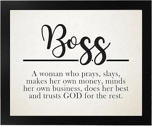 Miniatura 6 de Boss-Woman Who Prays, Slays, Trusts God -Inspirational Wall Art Print, Modern Typographic Christian Wall Art Decor for Home Decor, Office Decor,