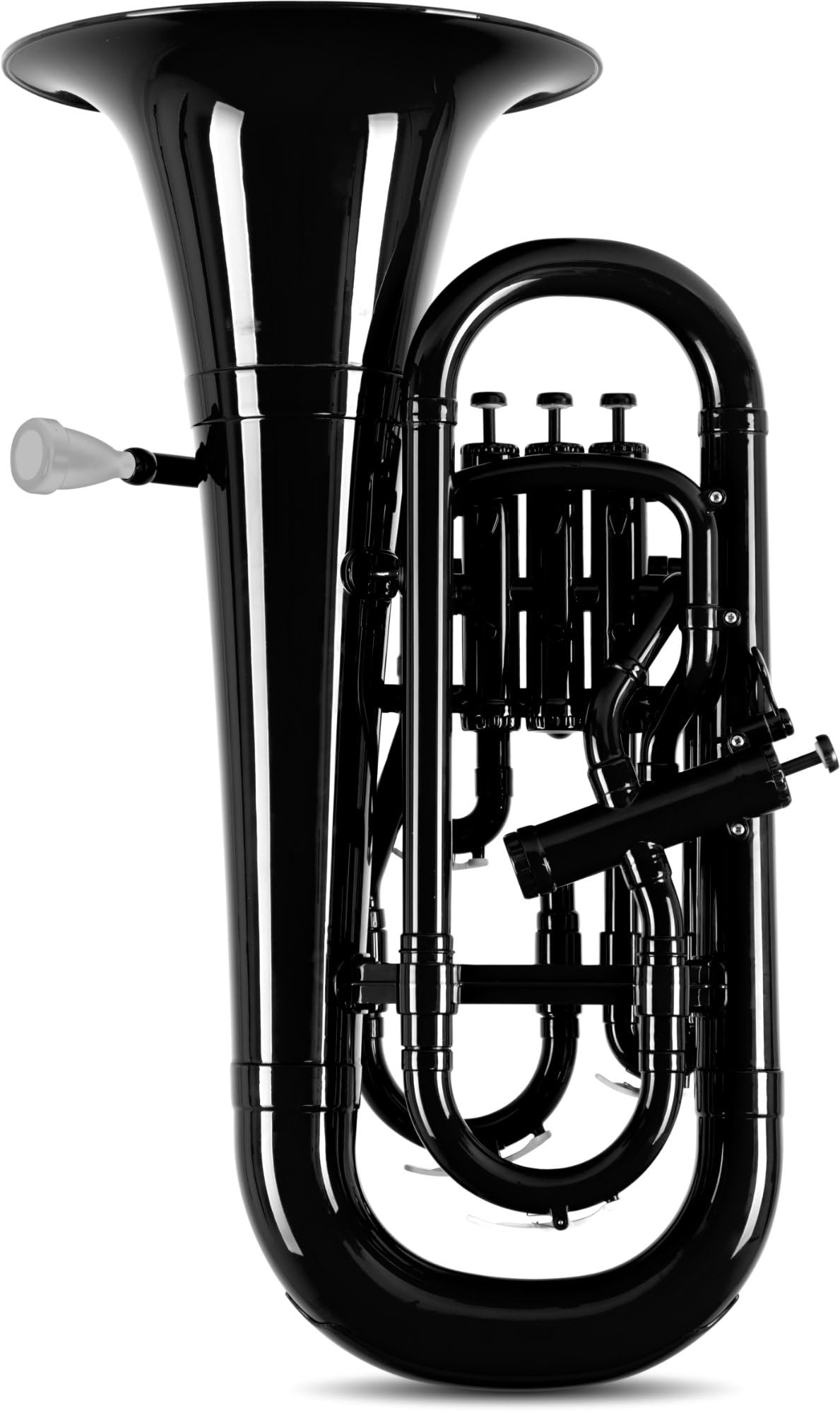 Classic Cantabile MardiBrass Euphonium Bb en plastique - 4 pistons en aluminium - seulement 2,2 kg léger - avec embouchure et housse - noir