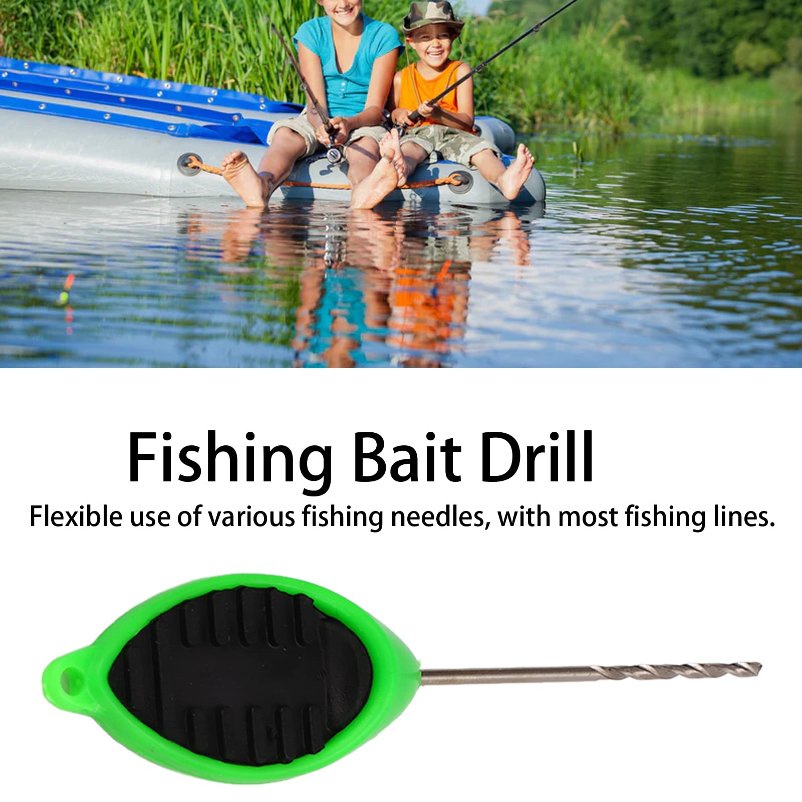 OUKENS Baiting Drill Needle, Stainless Steel Punch Hole Needle Portable Universal Fishing Baiting Rig Tool,Fishing Tackle Fishing Lures Needle