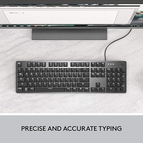 Miniatura 4 de Logitech Teclado iluminado mecánico K845, patas de inclinación ajustables fuertes, tamaño completo, carcasa superior de aluminio, 104 teclas, cable