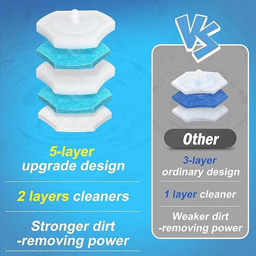 Miniatura 5 de squish Kit de limpieza de cepillo de inodoro desechable con 16 repuestos, cepillo de inodoro montado en la pared sin adhesivo de perforación, kit de