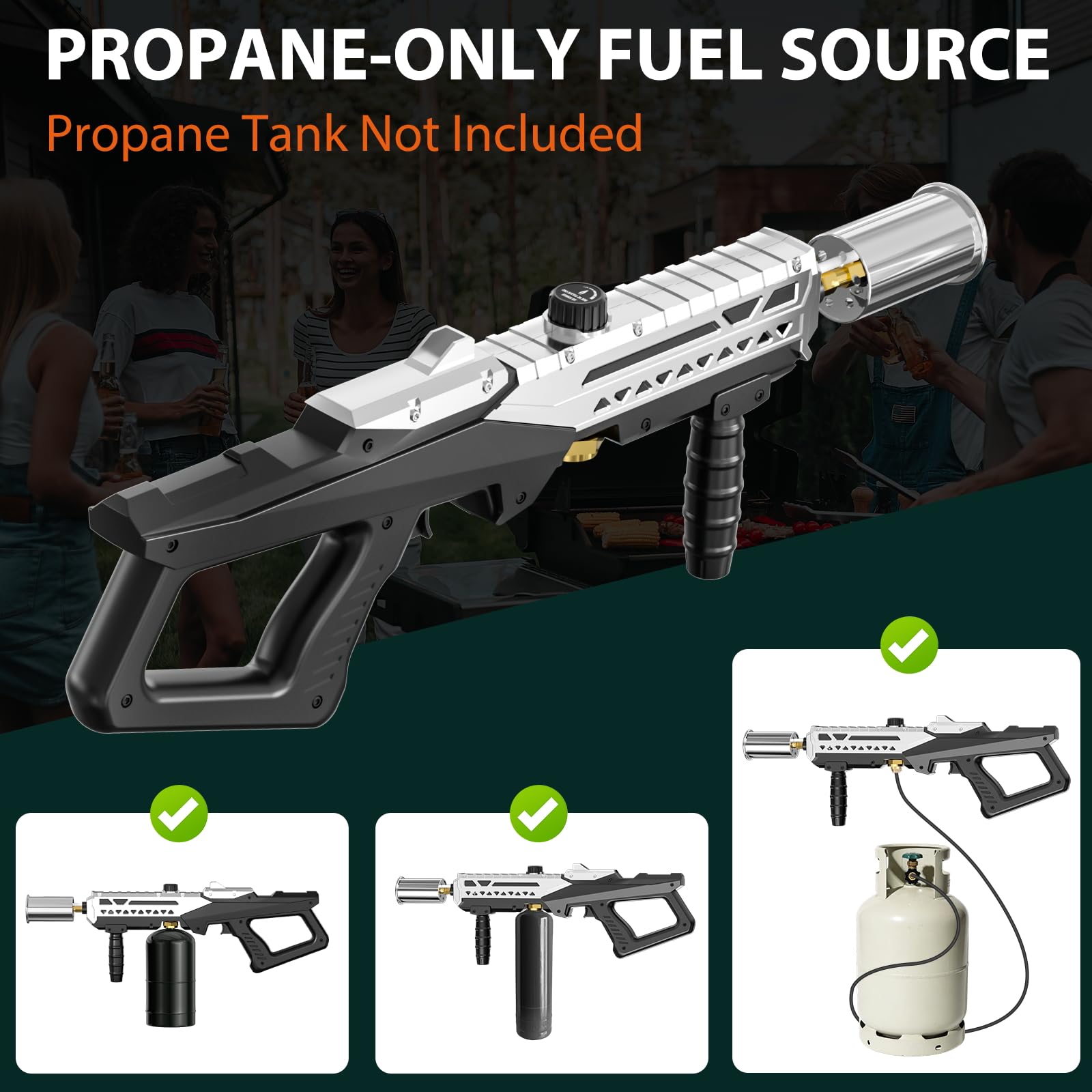 Propane Torch Gun, Flamethrower Gun with Adjustable Flame, B -6
