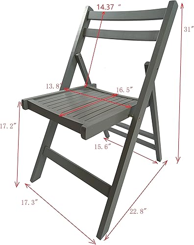 Miniatura 2 de DSHADE Silla plegable de madera de listones para eventos especiales, silla plegable para fiestas, juego de 4 sillas de fiesta para
