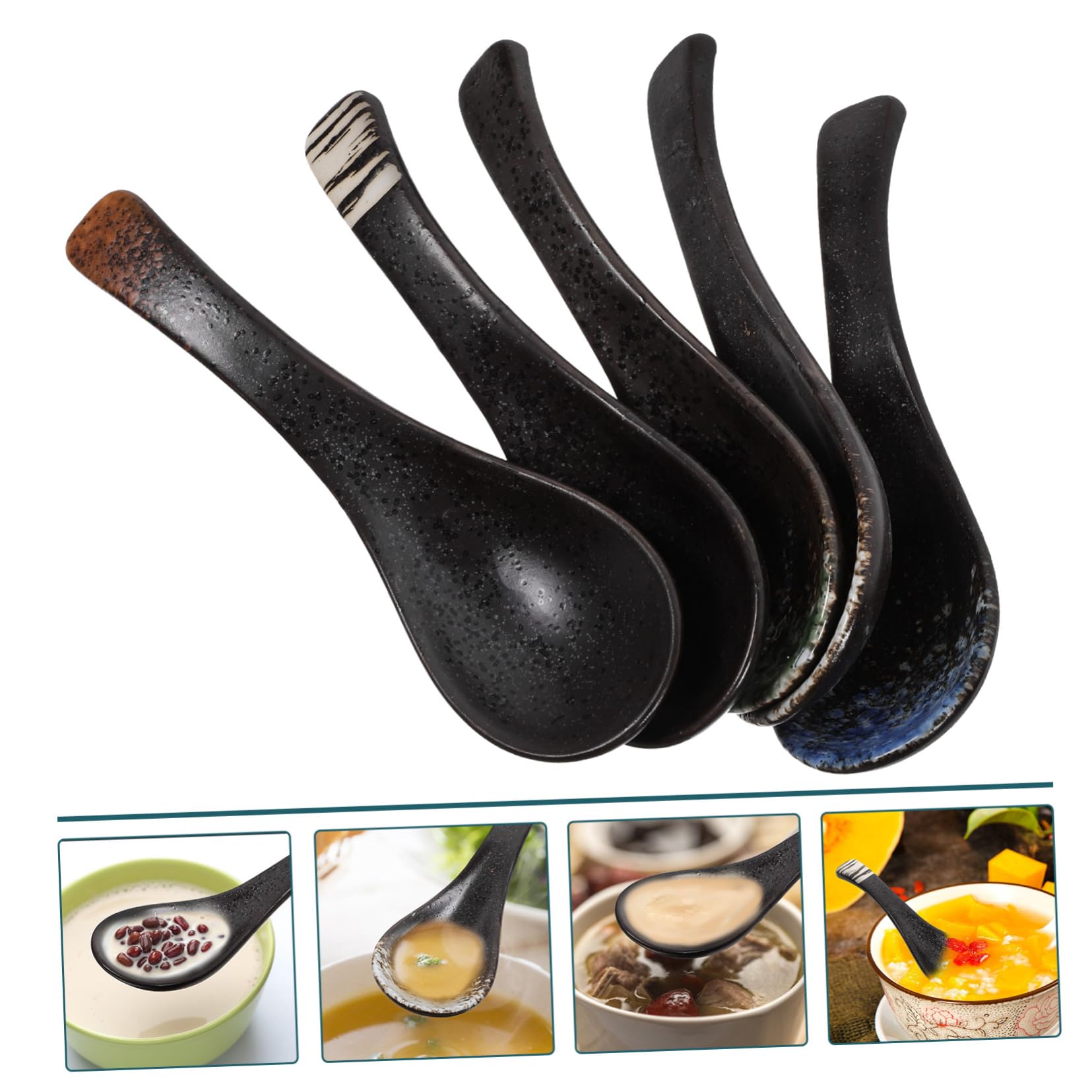 OUNONA 25stücke Teiliges Von Japanischen Ramen-löffeln Aus Keramik Für Suppen Nudeln Und Reisgerichte Elegantes Design Für Zuhause Und Gastronomie