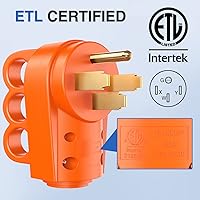 Vista 5 de Nilight Enchufe de repuesto para autocaravana de 50 amperios, 125/250 voltios, macho con mango ETL listado NEMA 14-50P para caravana, autocaravana
