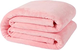 Fleece Blankets, Super Soft Flannel Queen Size Blanket for Bed, Luxury Cozy Microfiber Plush Fuzzy Blanket,Pink