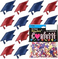 Vista 12 de Confeti Grad Cap Negro, Púrpura Combo - 2 bolsas de media onza (1 oz) (8400/8412)