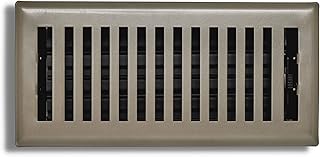 Sierra Grates 4” x 12” Contemporary Design, Steel Floor Register in Metallic Ash Finish with Air Filter - Vent Covers for Home Floor- Decorative Air Vent Covers- Floor Register 4” x 12” (Duct Opening)