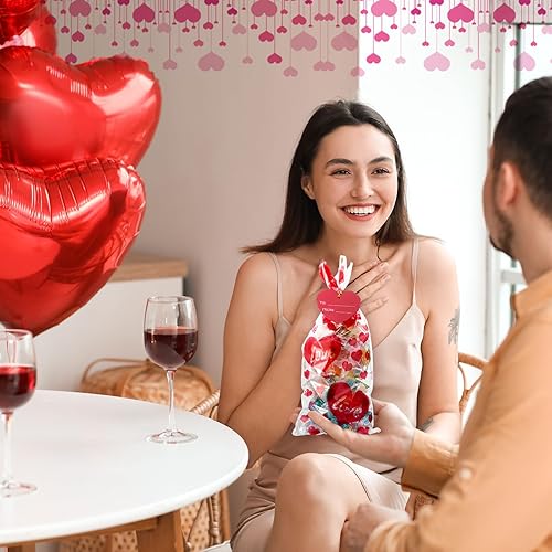 Miniatura 5 de Skyygemm 200 bolsas de celofán para el día de San Valentín, 8 estilos, bolsas transparentes para dulces de violonchelo, bolsas de regalo de San