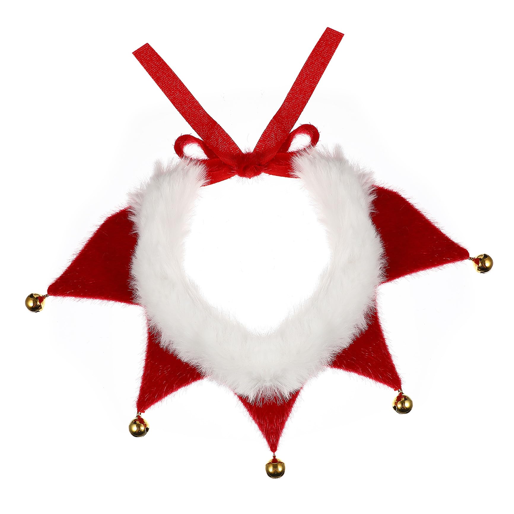 VICASKY Christmas PET Scarf Bandana Neckerchief Soft Polyester with Bells Adjustable Christmas Costume Accessories for Small Dog Cat Puppy Kitten Size S