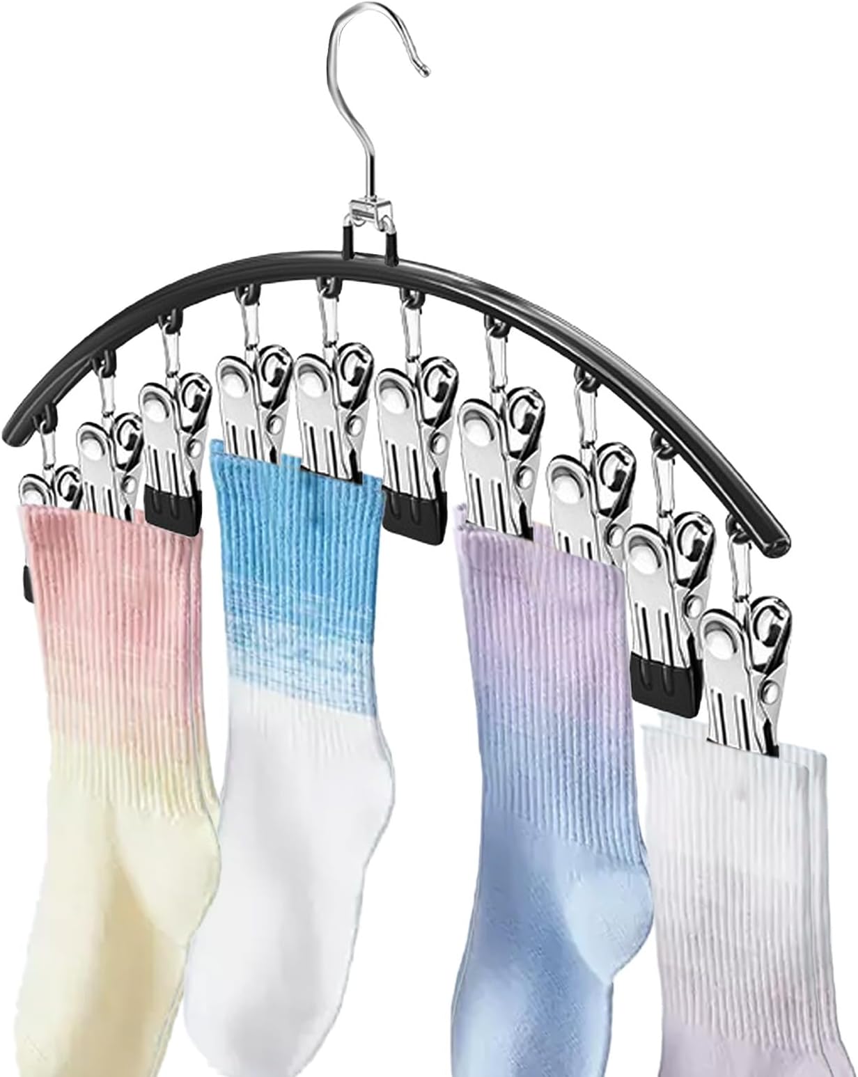 Leggings Organizer Hanger - Multi Clip Design System for Displaying and Storing Skirts, Portable Behind Door Unit Application with Drying Rack Function | Leggings Organizer Closet Organizer for Hanger