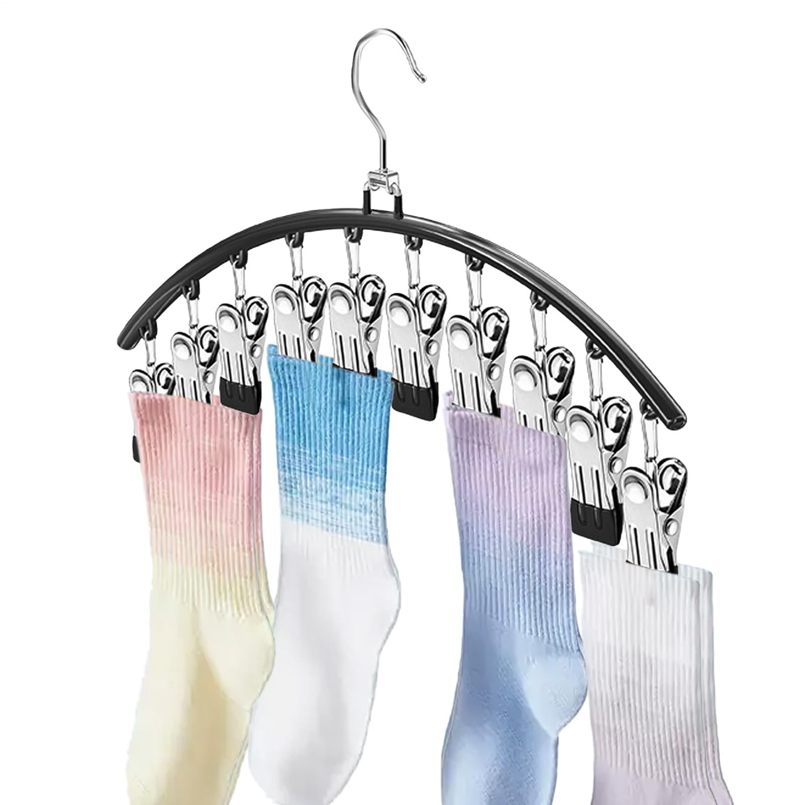Leggings Organizer Hanger - Multi Clip Design System for Displaying and Storing Skirts, Portable Behind Door Unit Application with Drying Rack Function | Leggings Organizer Closet Organizer for Hanger
