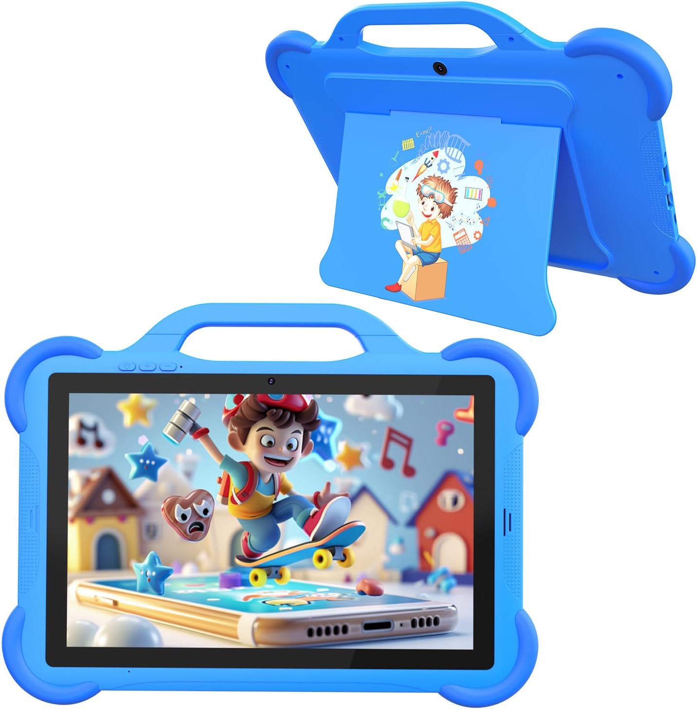 Kids Tablet, Android 14.0 10" Tablets for Kids, Parental Control Toddler Tablet with case Included 2+8MP Dual Camera, HD Screen, Pre-Installed Kids APPs (1PCS, Blue)