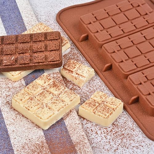 Miniatura 5 de Moldes de chocolate - Moldes de silicona para barra de chocolate, molde de caramelo para barra de energía