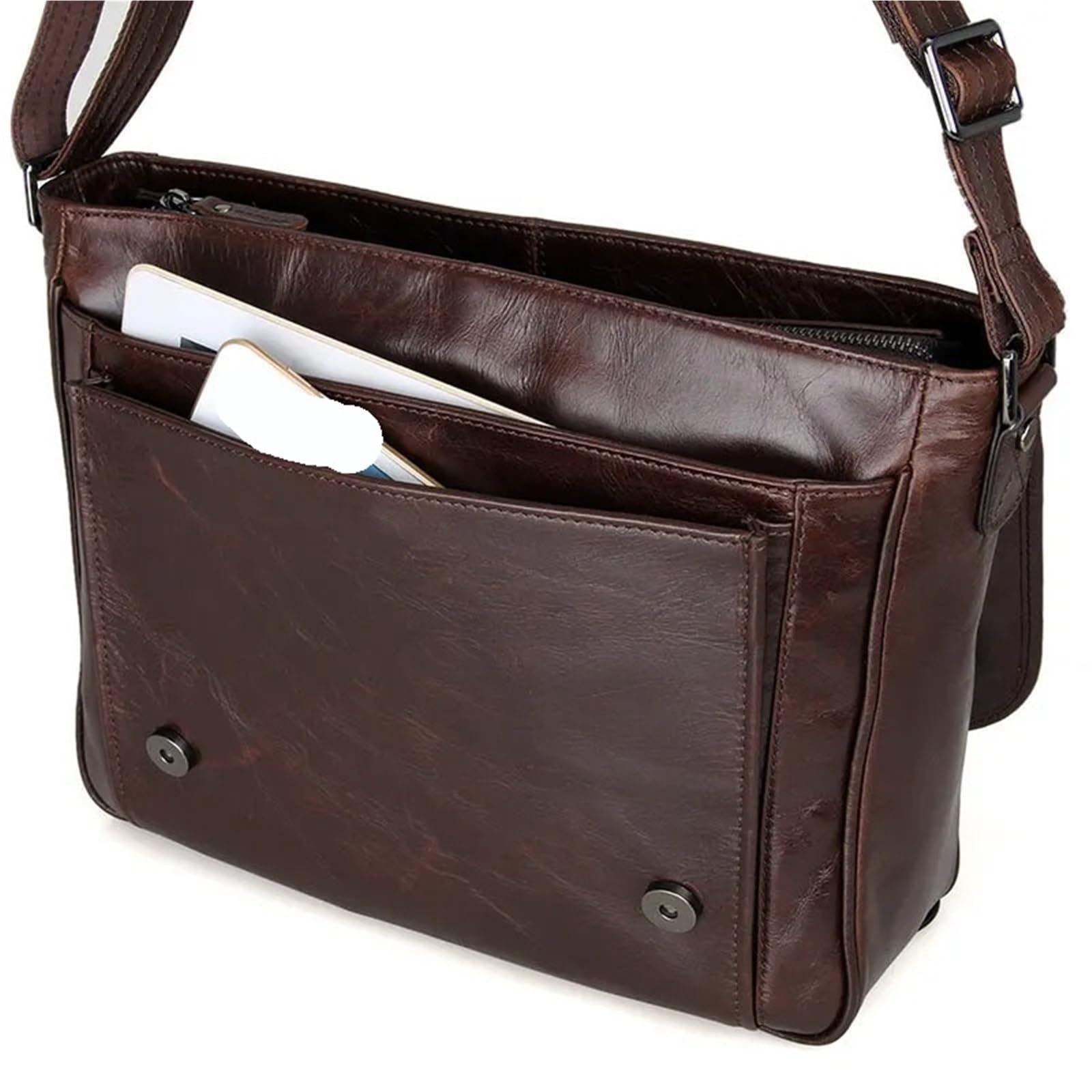 Bandolera De Cuero Genuino Encerado Al Aceite, Bandolera De Cuero For Hombre, Bandolera Informal
