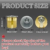 Vista 2 de 2 cerraduras de cilindro de puerta de mortaja de latón, 1 pulgada de longitud estándar con llave con 2 llaves SC1 diferentes, cilindro de mortaja