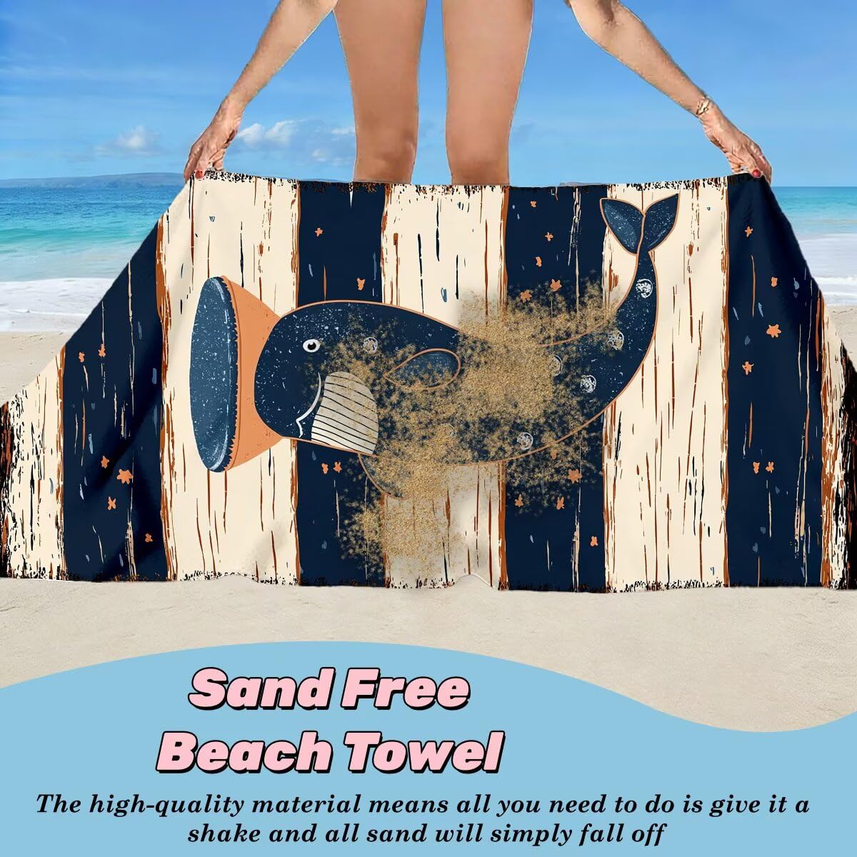 Toalla Playa 80x160 cm, Toalla Gimnasio Microfibra Secado Rapido, Juego de 2 Antiarena Toallas de Playa, Ligera Compacta Toallas Microfibra Grande para Viaje, Regalo Hombre Regalo Mujer (Lindo) -4915