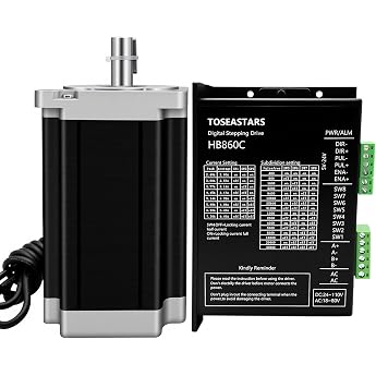 Nema 34 Stepper Motor Kit 12 Nm 120 Ncm 1700 oz-in 2PH 6.0A 14 mm Shaft Nema34 86 mm Stepper Motor & 2.4-7.2A 24-110VDC Motor Driver for CNC Engraving Machine 3D Printer