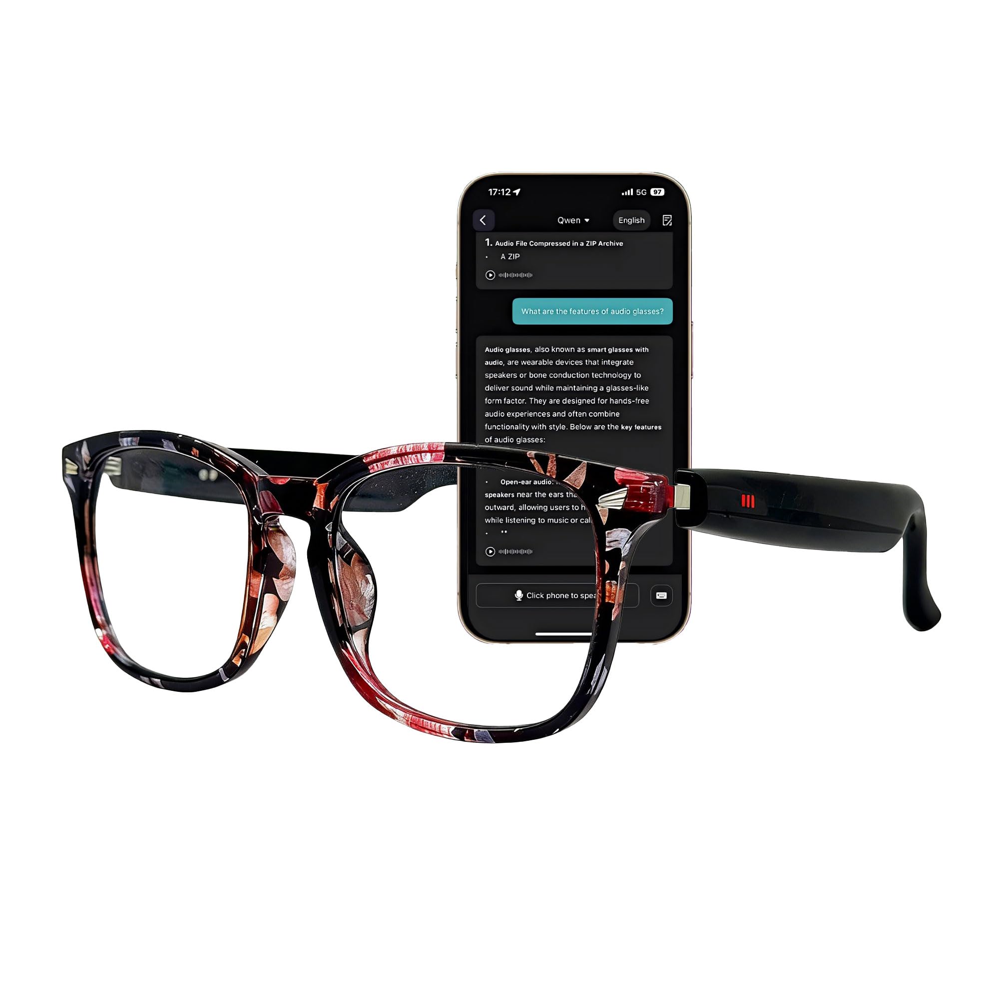 Photo 1 of MNVOEQ 164-Language AI Smart Glasses: The Ultimate Bluetooth Audio Eyewear