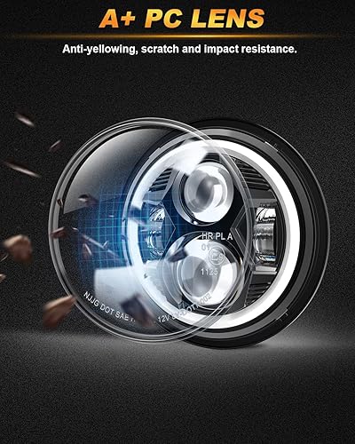 Miniatura 6 de MGLLIGHT Faros delanteros LED antideslumbrantes de 7 pulgadas redondos compatibles con Wrangler JK JKU TJ LJ DOT aprobado con señal de giro DRL