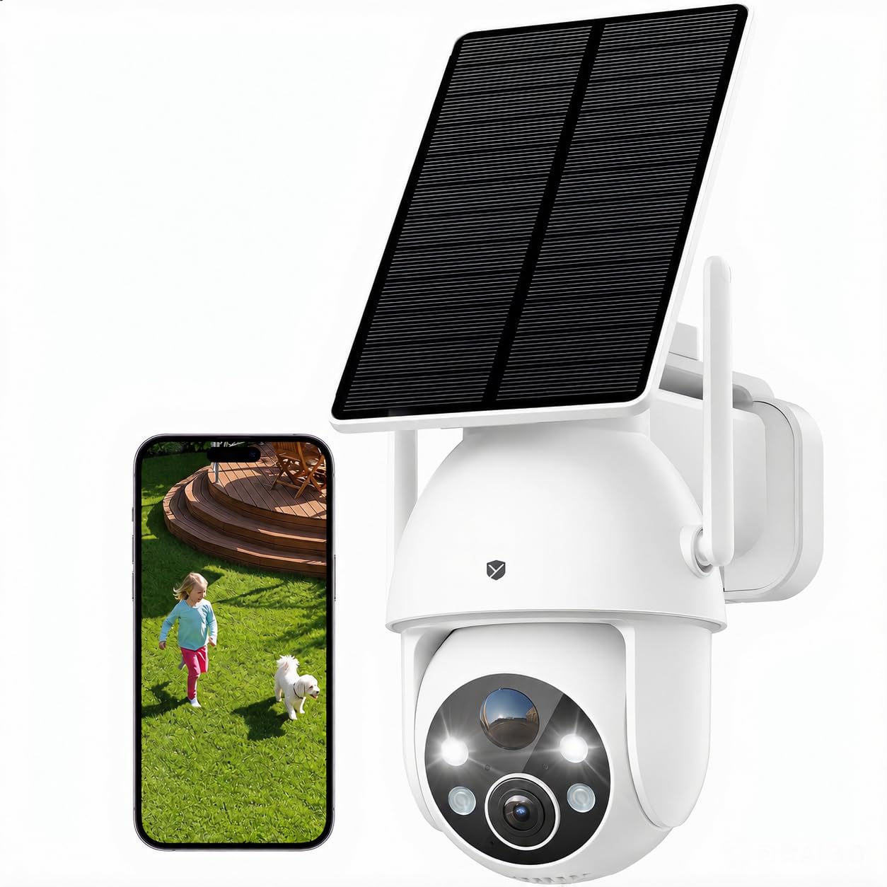 YESKAMOO 一体型と分離型両用 防犯カメラ 屋外 ソーラー 500万画像 5MP ワイヤレス 360度首振り 電源不要 工事不要 PIR人体検知