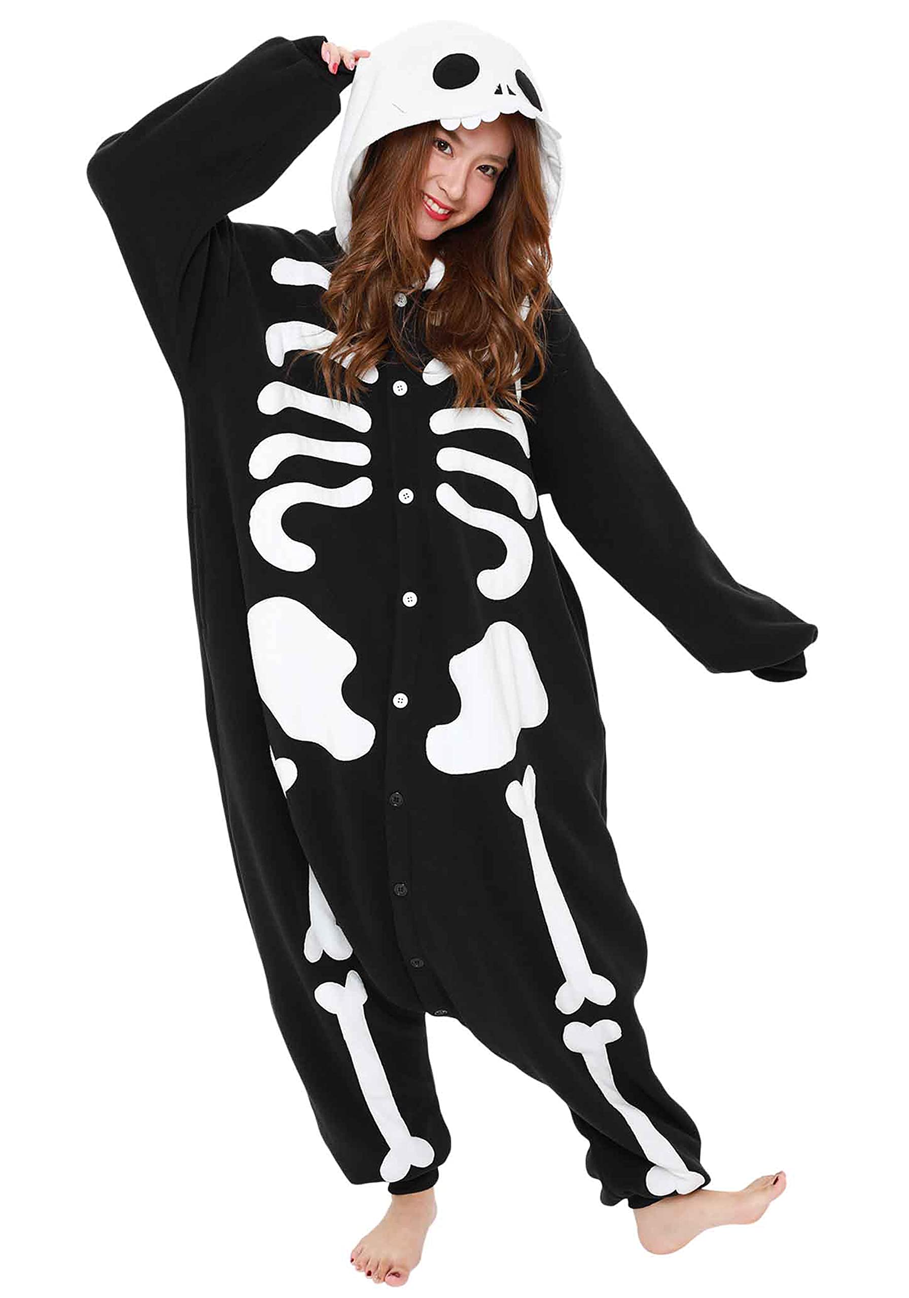 Amazon | SAZAC(サザック) フリース 着ぐるみ ガイコツ | コスプレ