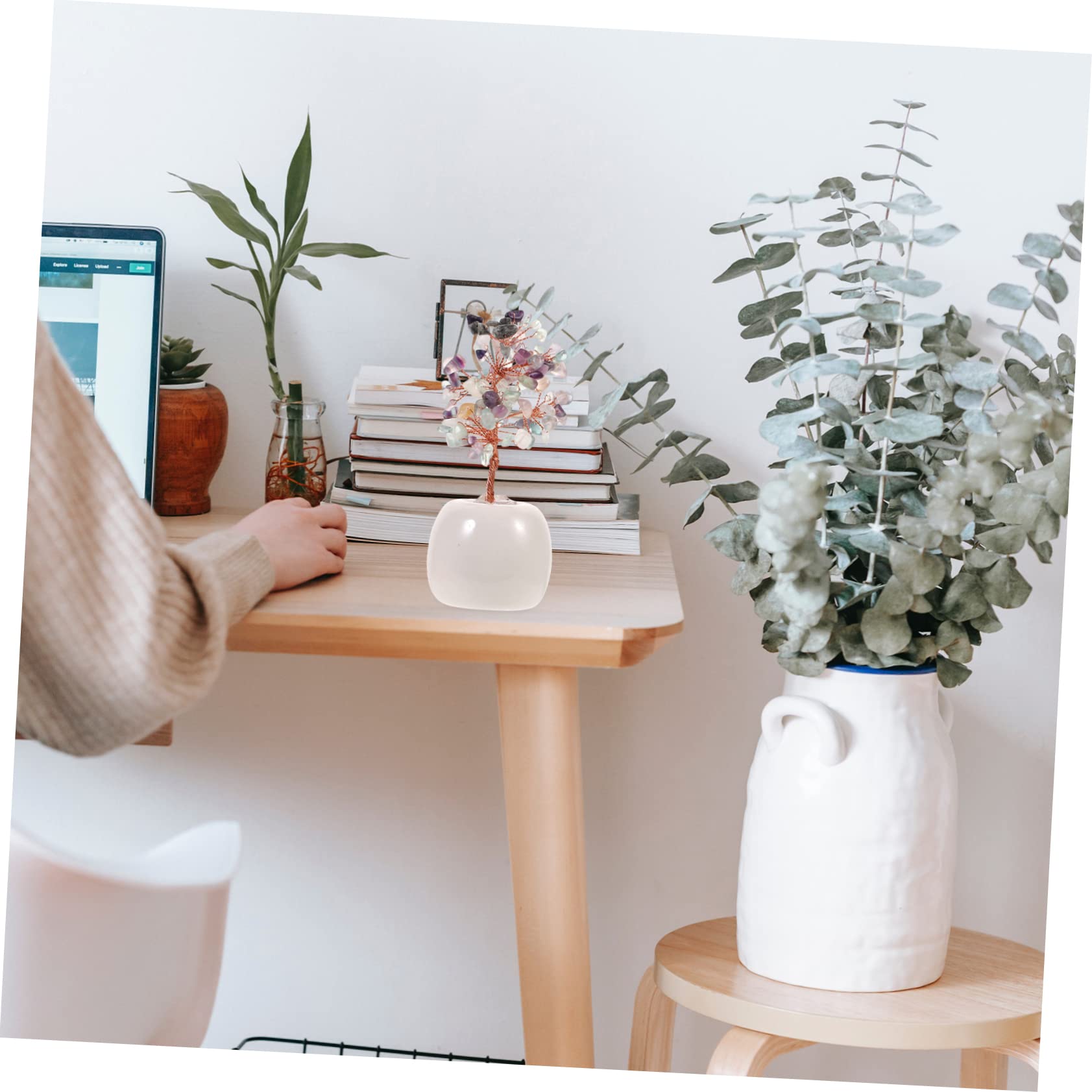 NOLITOY Crystal Tree Light House Decorations for Home Tree Dining Room Table Decor Crystal Decorations for Home Living Room Decoration Desktop Metal Birthday Present Office