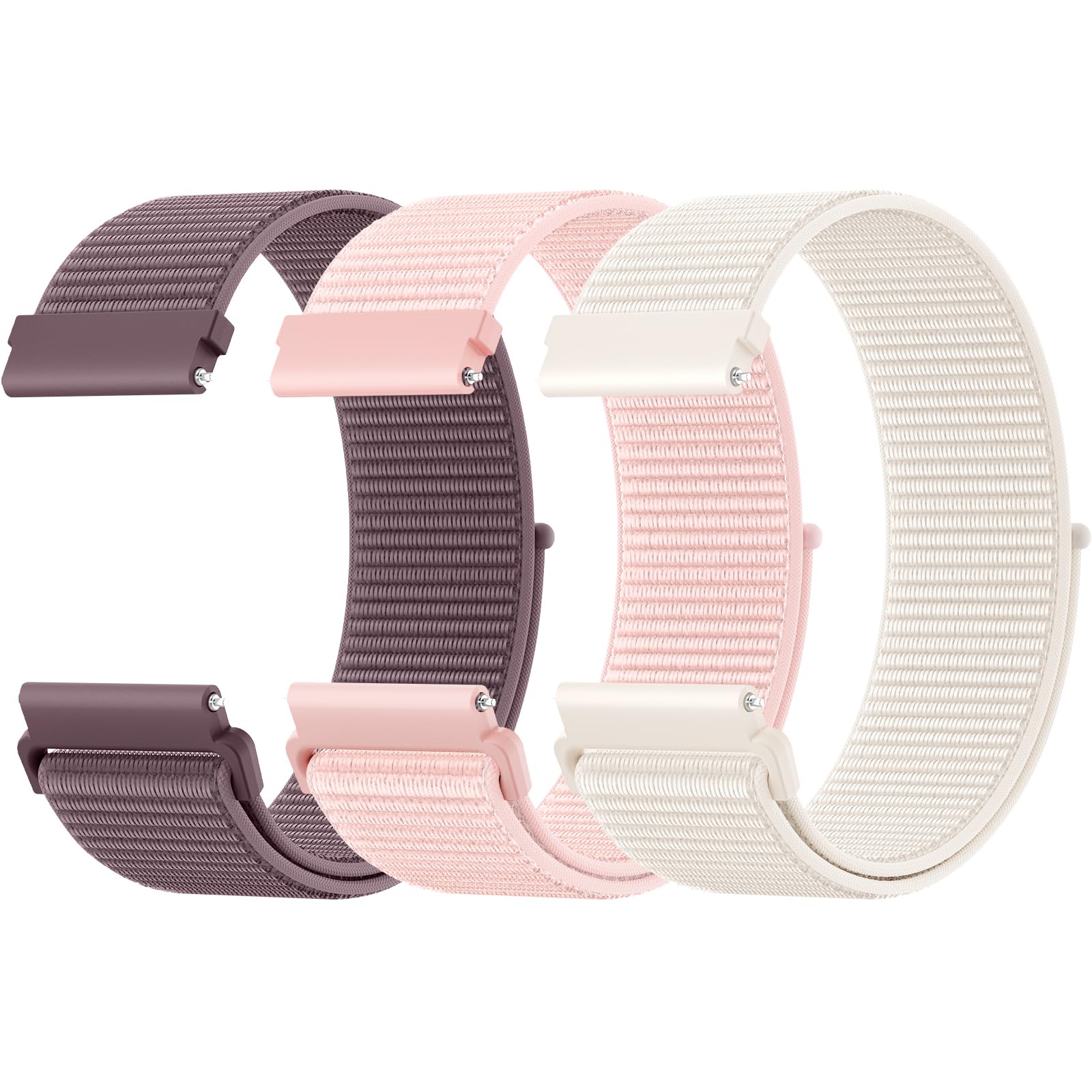 Higgs Correa 20mm Nylon Compatible con Amazfit Bip 3/Bip 3pro/GTS/GTS 2 | 3 Pack Correas 20mm,Transpirable y Elástica con Ajuste de Velcro,Suave,Para Garmin Forerunner 165/245/645/55/158