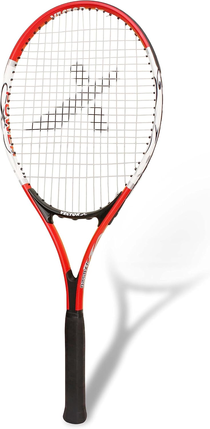 Vector X Adults VXT-520 Oval Head Shape high-Performance Court Practice Tennis Racquet with String/Rackets Designed for Intermediate to Advanced Players|Better Grip with Comfort (25-inch, 3/4 Cover)
