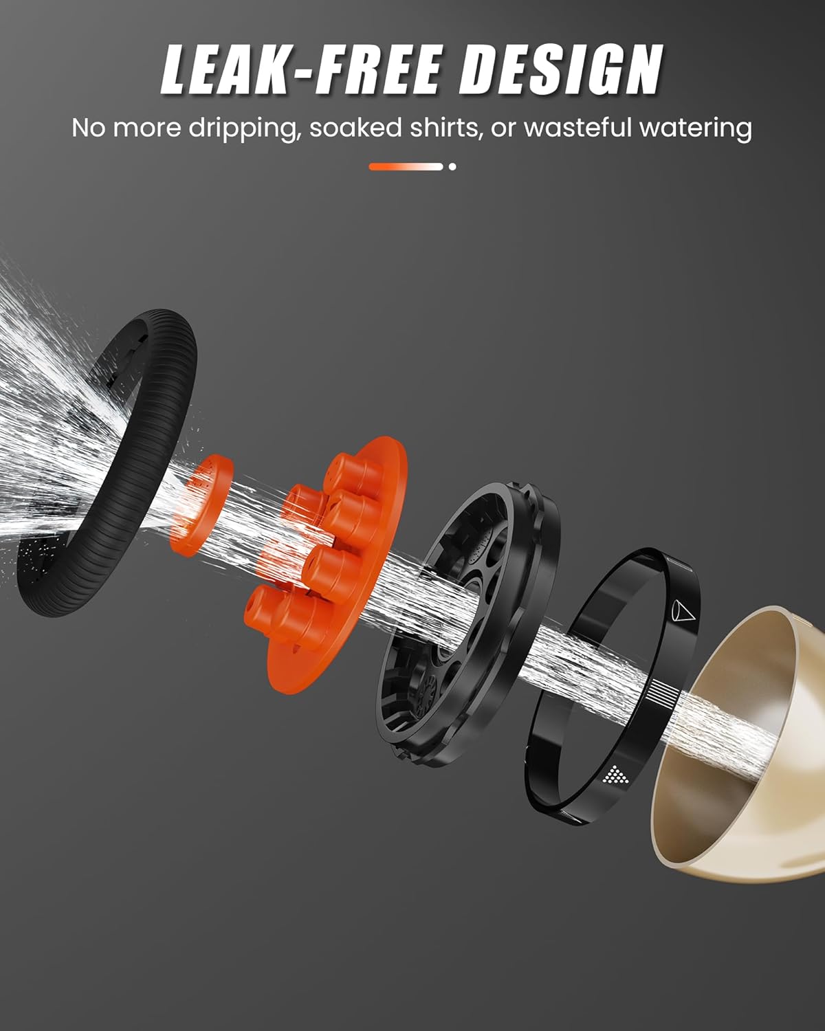 RAINPOINT Garden Hose Nozzle, Hose Sprayer Nozzle with 9 Spray Patterns, High Pressure Water Hose Nozzle Heavy Duty Metal Hand Sprayer, Watering Plants and Lawn, Car Washing, Pet Showering, Orange