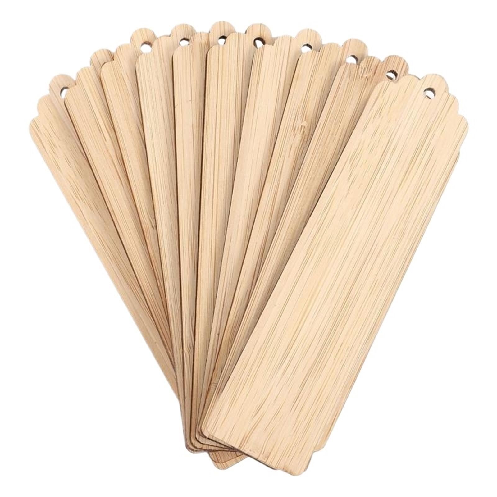 Lot de 40 marque-pages rétro en bois brut, for peinture, artisanat Pour Les Amateurs De Livres(Wood Color 2)