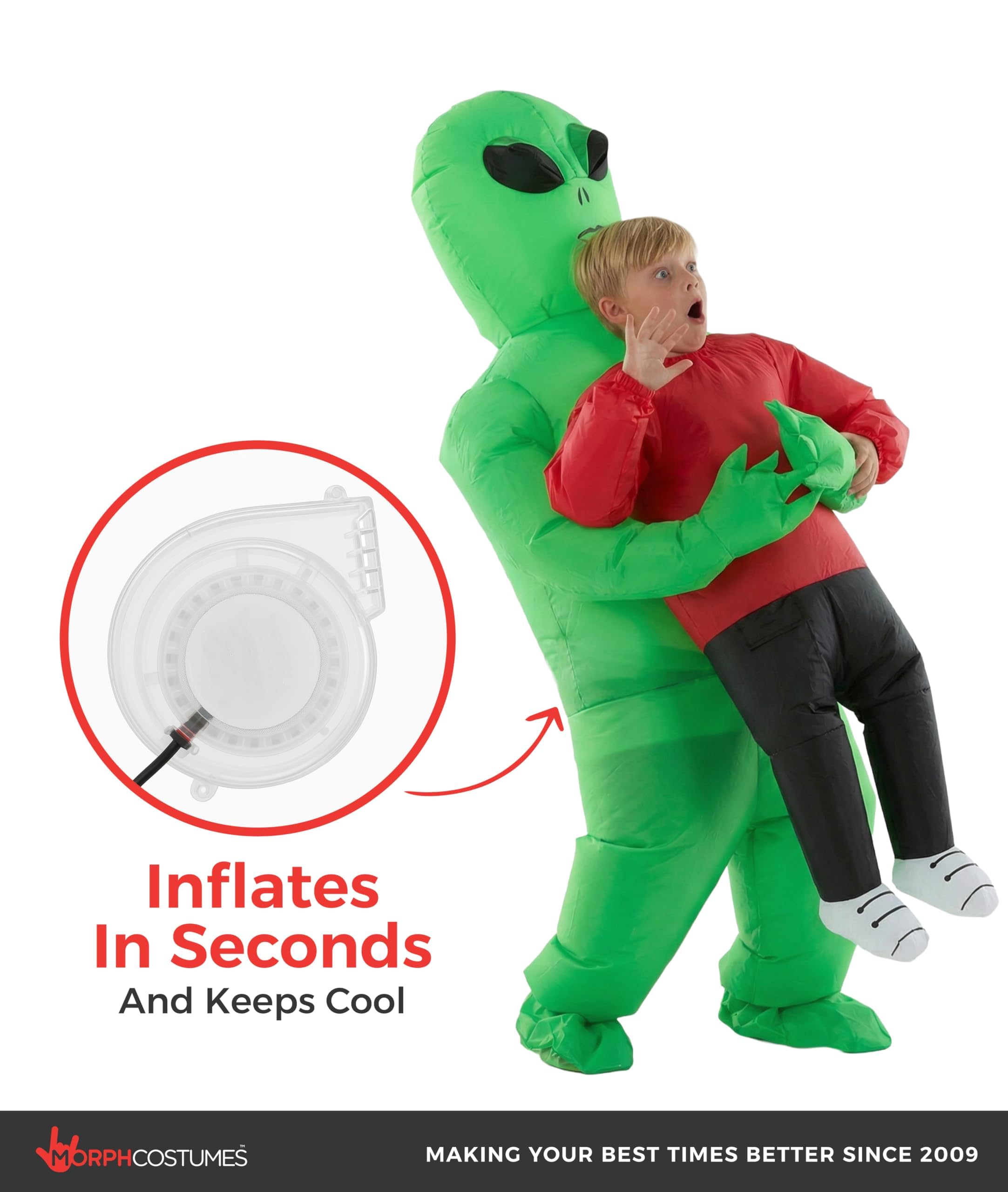 Morph Alien Kostüm Kinder, Aufblasbares Kostüm Kinder, Halloween Kostum Kind, Halloween Kostum Jungen & Mädchen, Karneval Kostüme Kind, Fasching