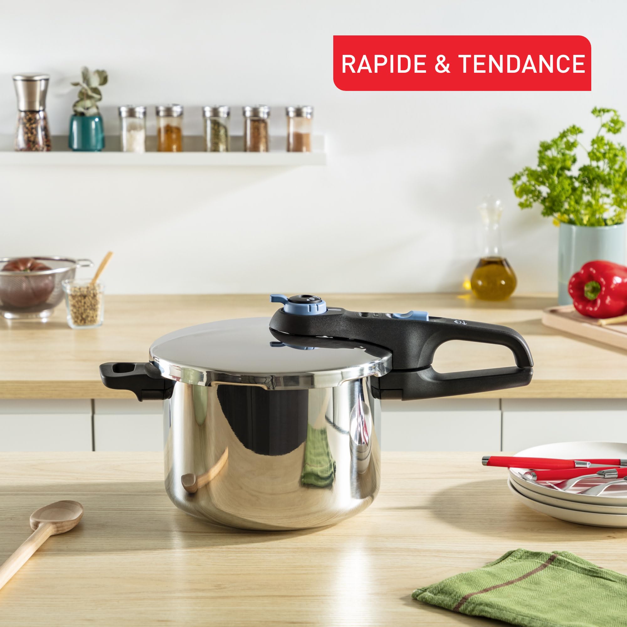 Image secondaire de Autocuiseur Tefal Secure Trendy Aqua 4L - Cuisson Rapide et Sûre