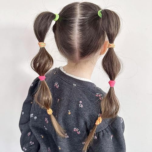 Vista 31 de Paquete de 300 ligas para el cabello BEoffer para bebés y niñas, bandas elásticas para el cabello negras coloridas pequeñas bandas de goma