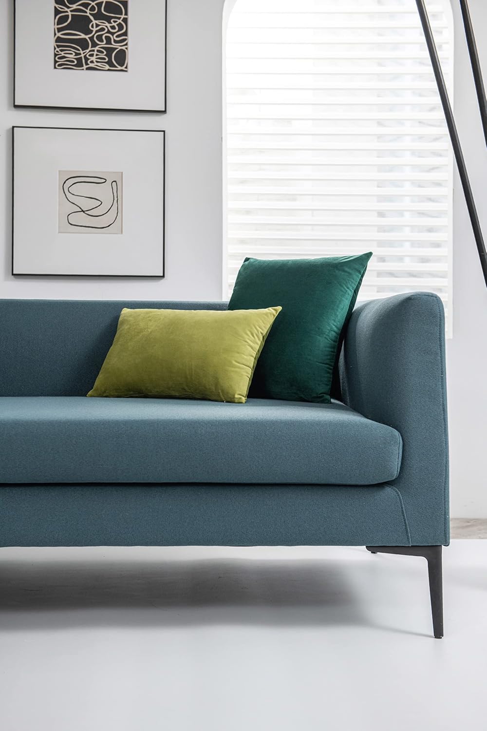 Euro Sham Covers 24x24 Green: Pack of 2 Cozy Soft Velvet Square Modern Luxury Decorative Throw Pillow Cases for Sofa Couch Living Room Bed Home Decor Christmas - Image 4