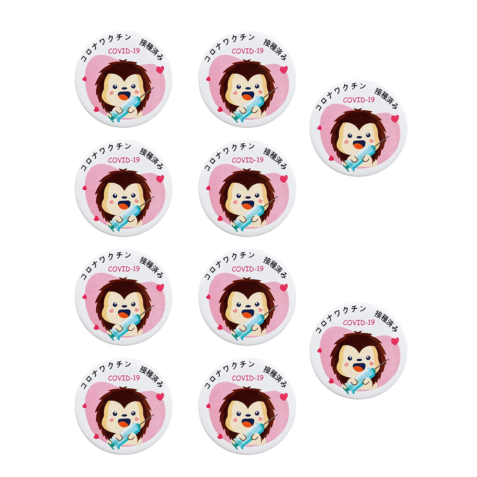 Amazon | バッジ 10個セット 直径35mm 缶バッチ ピンバッジ 通勤 通学