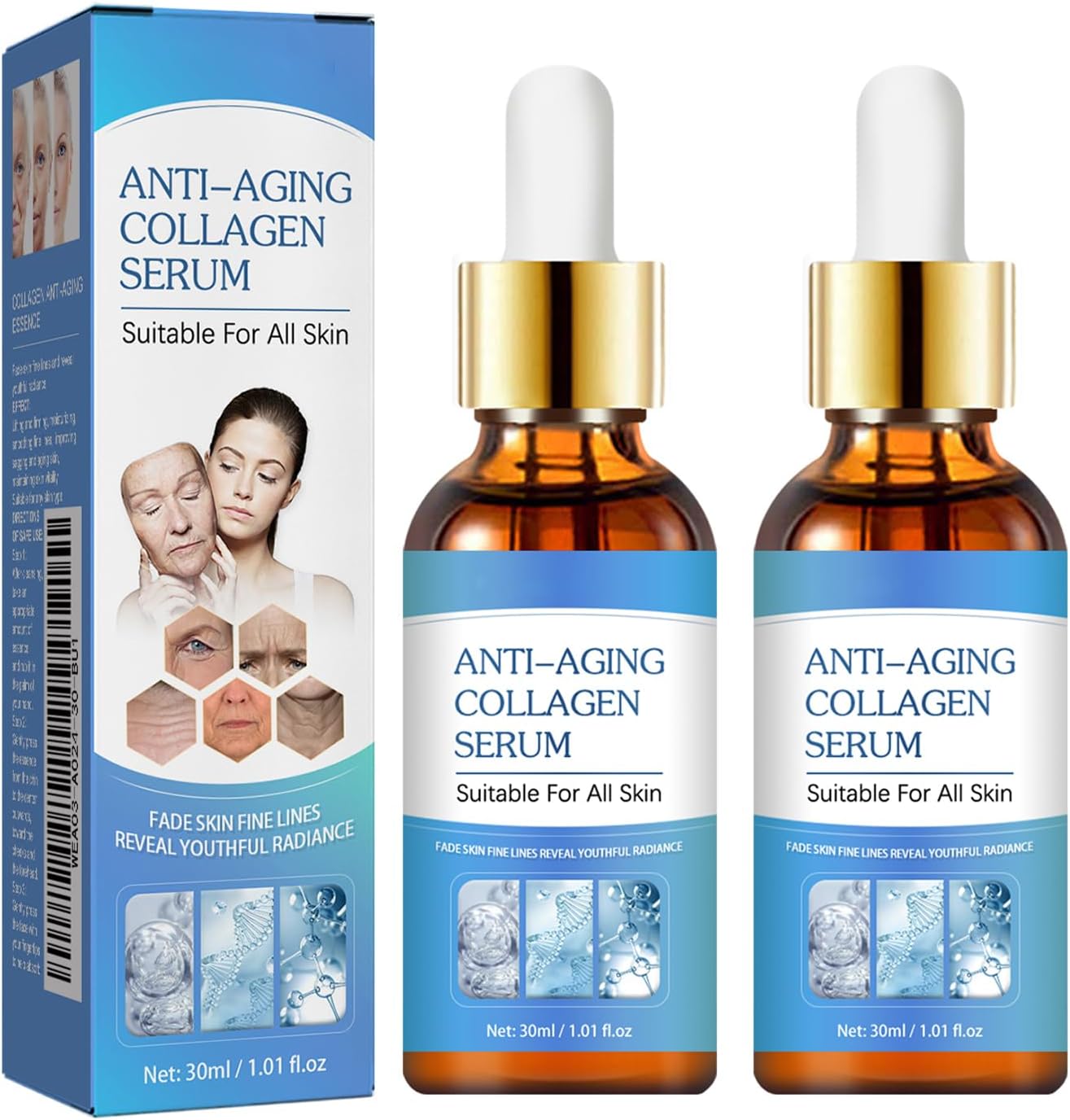 2pcs Stock Solution Facial Serum, Instant Face Lift & Anti Aging Serum for Reduce Fine Lines, Wrinkles, Plump Skin