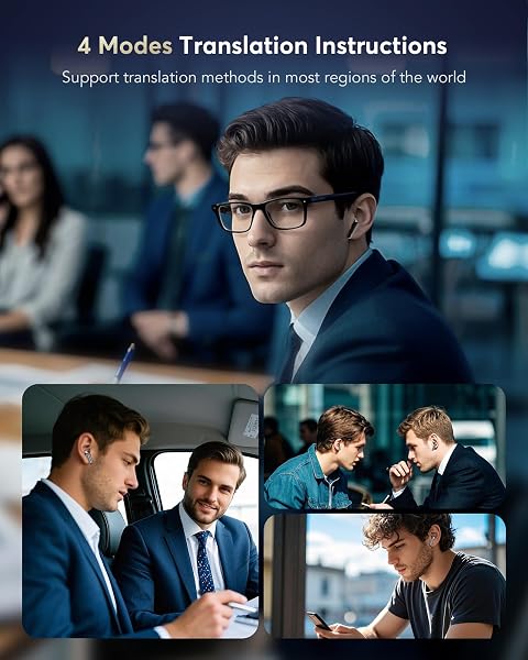 AI Translation Earbuds Real Time,188 Languages Accents Translator 36H Playtime 3-in-1 Translation Earphones 4 ANC Mic for Audifonos Traductores Inglรฉs Espaรฑol,translating earbuds for Travel & Learning - 4
