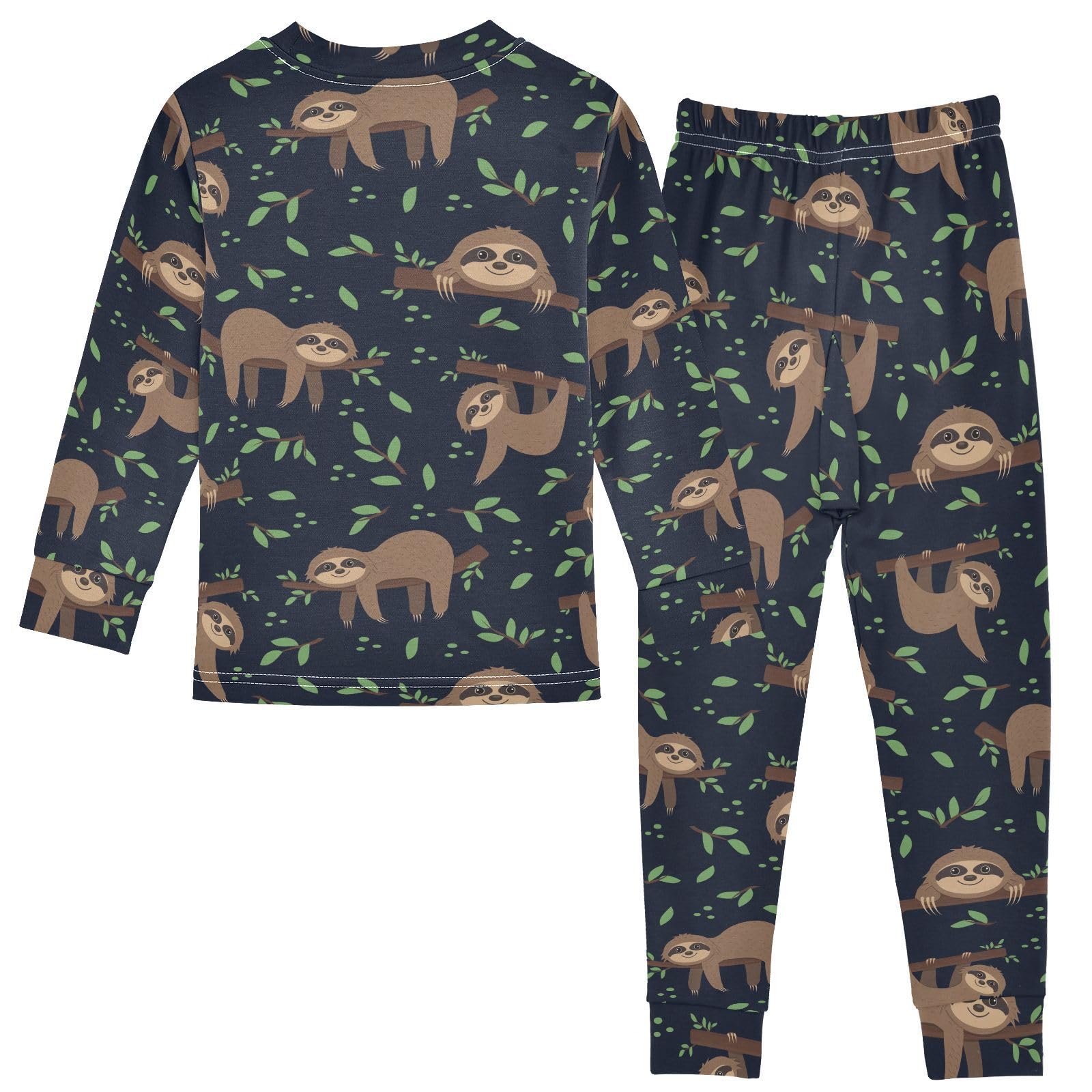 JHKKU Sloth Pajamas Set Cotton 2 Piece Soft Comfy Pjs Long Sleeve Lounge Sleepwear 5T