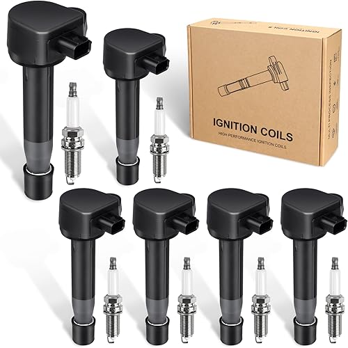 Miniatura 10 de TXROMTZ Juego de 6 bobinas de encendido UF535 y bujía platino 95983 compatible con Mercedes-Benz C230 C350 E350 CL550 CLK GLK SLK ClK SLK Clase V6