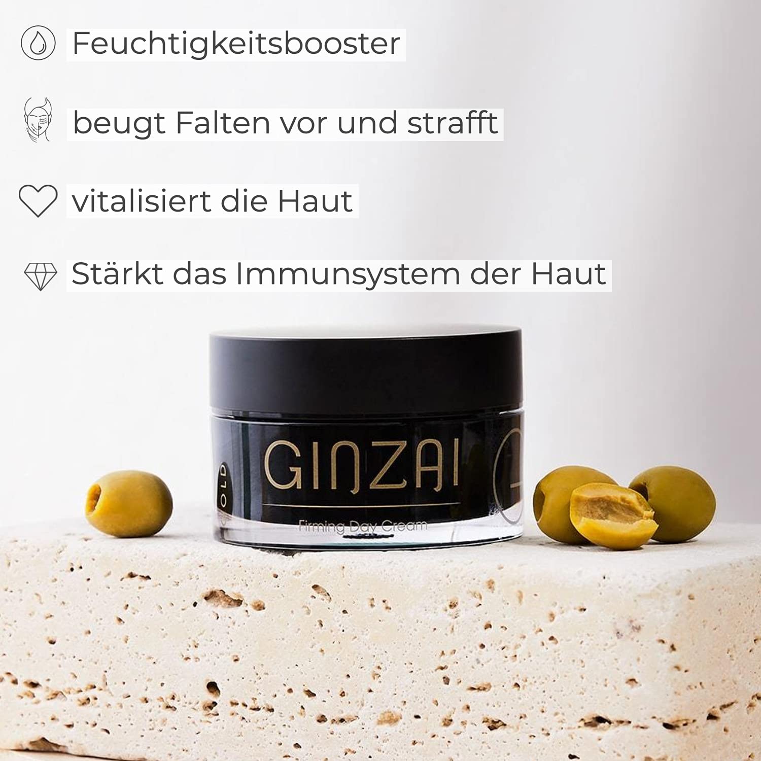 straffende Tagescreme 50ml, vegan, Aging Gesichtscreme, glättet Linien und Fältchen, stark feuchtigkeitsspendend, hohe Wirksamkeit, beugt Faltenbildung vor