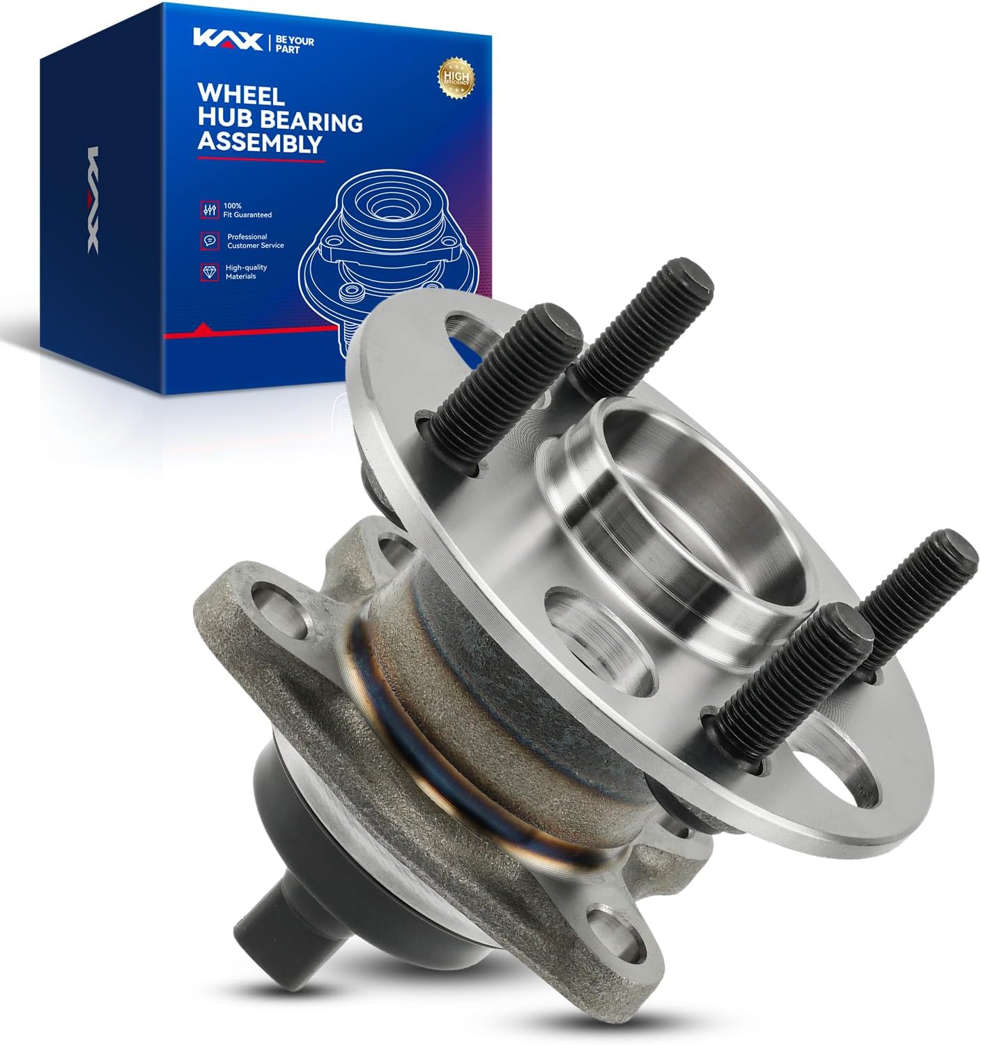 KAX 512636 1pc Rear Wheel Hub Bearing Compatible with 2015-2018 Toyota Yaris,4 Lug W/ABS