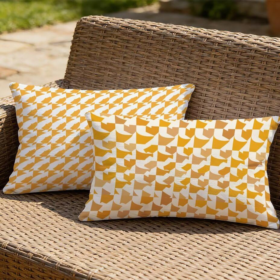 Coussin Extérieur Imperméable Jaune : 2 Housses de Jardin 40x80 Anti-UV M-P76