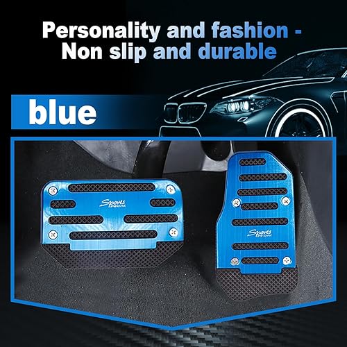 Miniatura 5 de Juego de 2 piezas de repuesto de pedal de automóvil de transmisión automática, cubierta protectora antideslizante de seguridad para pedal de freno y