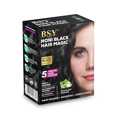Miniatura 6 de Hair - Champú de color para el cabello (0.4 fl oz x 6 bolsitas) Tinte permanente natural sin amoníaco para hombres y mujeres 5 minutos de tinte