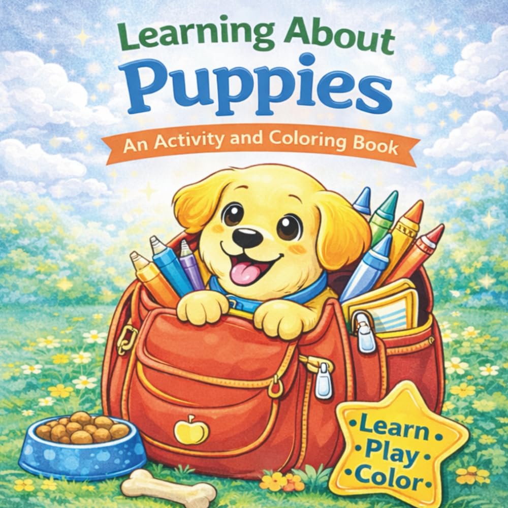 Learning About Puppies: An Activity and Coloring Book