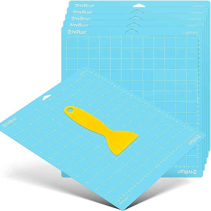 Light Grip Cutting Mat for Cricut, HTVRONT 6 Pack Cutting Mat 12x12 for