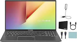ASUS VivoBook 15.6'' Touchscreen FHD 1080p Laptop PC, 10th Gen Quad-Core Intel I5-1035G1, 1.0GHz, 8GB DDR4 RAM, 256GB PCIe SSD, Fingerprint Reader, Webcam, Windows 10 Home, Black + Accessores