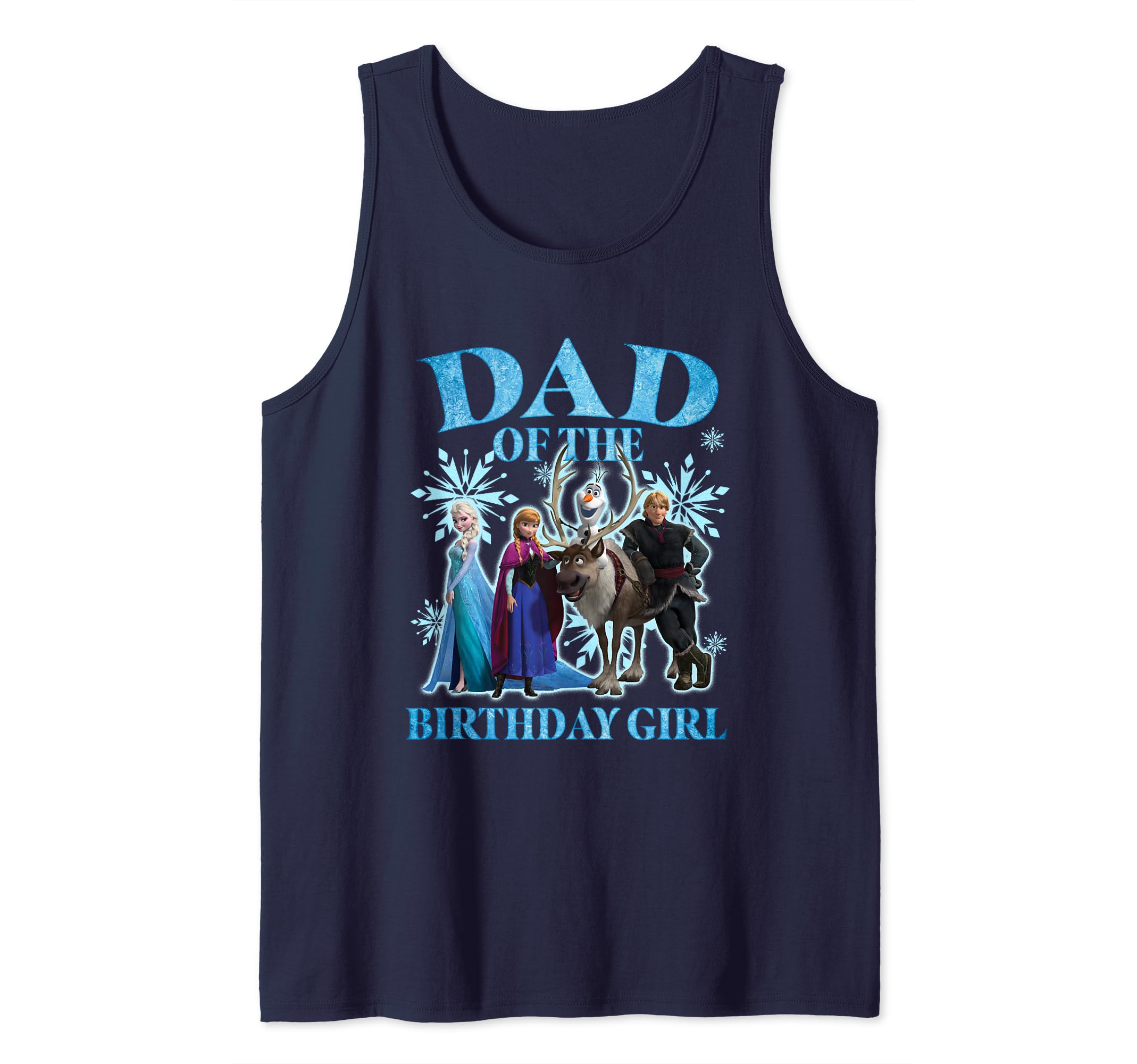 Disney Frozen Dad Of The Birthday Girl Group Shot Chest Logo Tank Top