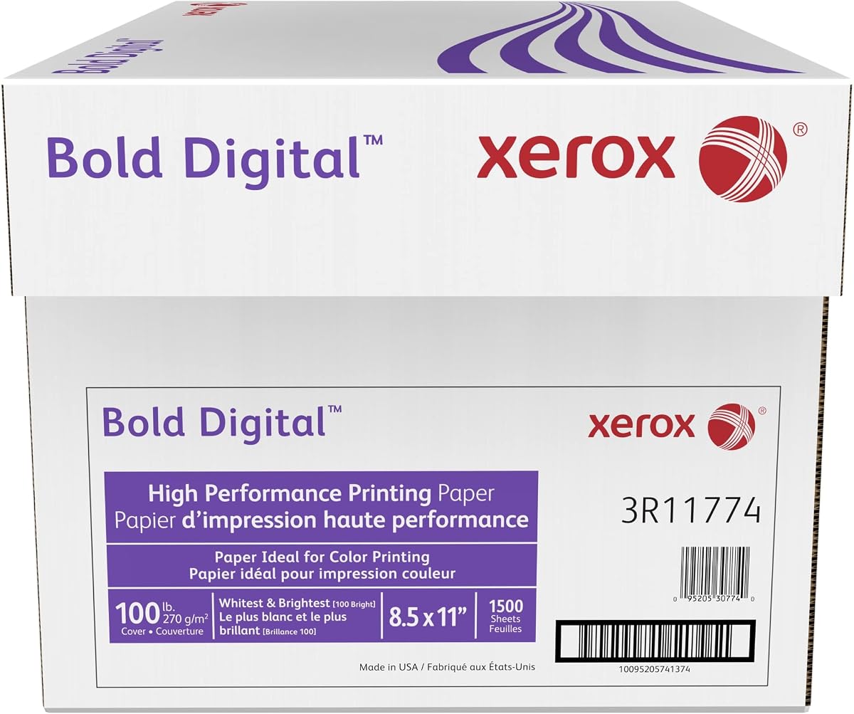 Bold Digital™ Printing Paper, 6 Reams, Letter Size (8 1/2" x 11"), 100 (U.S.) Brightness, 100 Lb Cover (270 gsm),